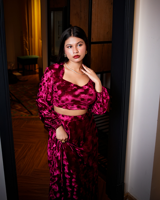 The Verve Set – Self-Printed Velvet Skirt & Blouse